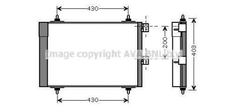 Радіатор кондиціонера CITROEN BERLINGO/ PEUGEOT PARTNER (AVA) - (6455CN, 9645964780A, 9645964780) AVA COOLING CNA5241D