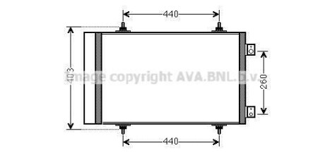 Радиатор кондиционера - (1440143080, 1499040080, 6455ES) AVA COOLING CNA5263D