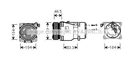 Компресор - (0009659231580, 0009687437780, 6453JN) AVA COOLING CNAK201