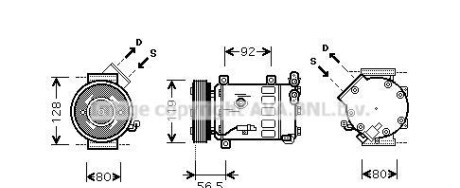 Компрессор - (648701, 1607424980, 9671216280) AVA COOLING CNAK242