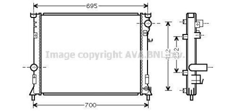 Радіатор охолодження двигуна Chrysler 300C (05-, 11-) MT/AT AVA - (068050126AB, 5137691AA, 5137692AA) AVA COOLING CR2097