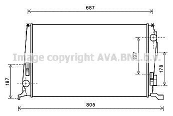 Радиатор охлаждения двигателя Renault Duster 1,5d 10> AVA - (8200880550, 214108807R) AVA COOLING DAA2005