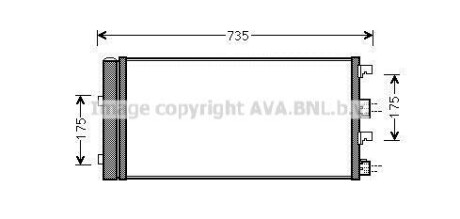 Радіатор кодиціонера - (921008028R, 8200880551) AVA COOLING DAA5004D