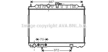 Радіатор охолодження двигуна Nissan X-Trail 2,0i 2,5i 01>07 AT AC+/- AVA - (214108H900, 21410EQ30A, 21410EQ30B) AVA COOLING DN2239