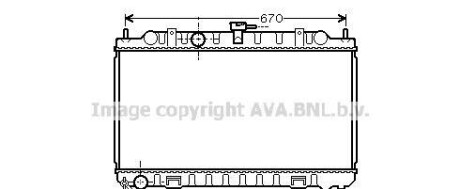 Радиатор, охлаждение двигателя - (214104M403, 214104M700, 214104M703) AVA COOLING DN2245