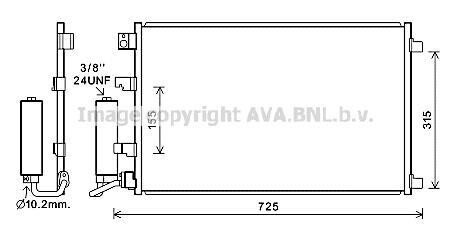 Ava радіатор кондиціонера nissan qashqai (2007) 1.6 dci - (92100BB50A) AVA COOLING DN5420D