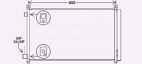 Радиатор кондиционера Nissan X-trail 2,0i 2,5i 14>, Renault Koleos 2,5i 15> - AVA COOLING DN5456D