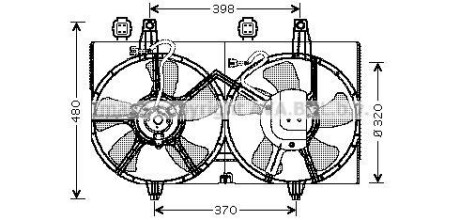 Вентилятор охолодження радіатора AVA - (214815U001, B14815U002, 214815U003) AVA COOLING DN7511