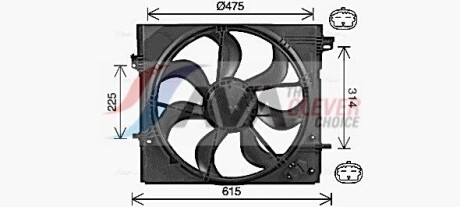Вентилятор радіатора охолодження двигуна Nissan Qashqai II Renault Kadjar I AC+/- AVA - AVA COOLING DN7540