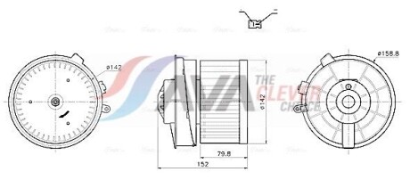 Вентилятор отопителя салона Nissan Qashqai I (07-13) - ((27225ET00A, 27225ET00B, 27225ET10A, 27225ET10B)) AVA COOLING DN8486