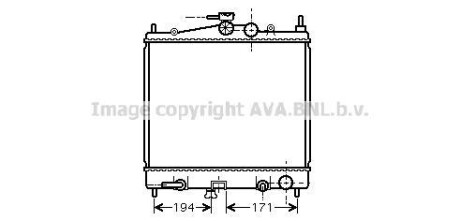 Радіатор охолодження двигуна Nissan Micra 1,2i 1,4i AT 03>10, Note 1,4i 1,6i AT 06> AVA - AVA COOLING DNA2248