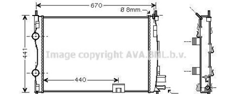 Радиатор охлаждения двигателя Nissan Qashqai (06-14) 1.5 DCI AVA - AVA COOLING DNA2287