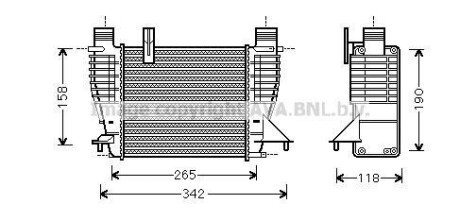 Интеркулер Renault Clio (06-), Modus (05-)/Nissan Note (04-), Juke (11-) 1.2i, 1 - AVA COOLING DNA4356