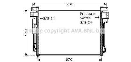 Конденсатор - (92100EB00A, 92100EA01A, 92100EB01A) AVA COOLING DNA5299D