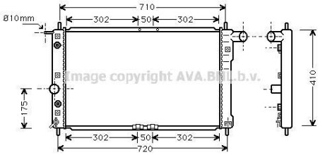 Радіатор охолодження двигуна Daewoo Nubira 1,6i 2,0i 99> AT/MT AC+/- AVA - (p96273596, 96351102, 96273594) AVA COOLING DW2017