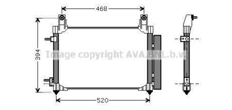 Радиатор кондиционера Матиз (с ресивером) (NISSENS) AVA - AVA COOLING DW5081D