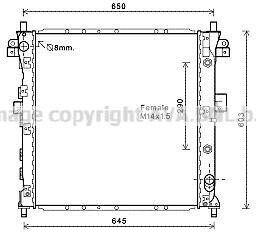 Радиатор охлаждения двигателя SsangYong Kyron 2,0d 2,7d AT 05> AVA - AVA COOLING DWA2105