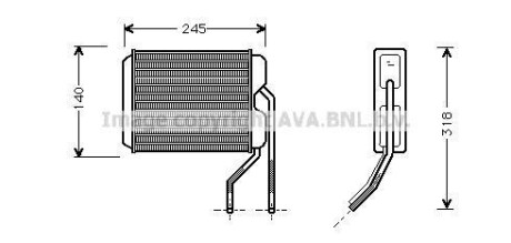 Теплообменник, отопление салона - (03059812, 3059812, P03059812) AVA COOLING DWA6026