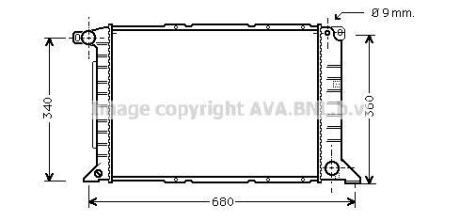 Радіатор охолодження двигуна Ford Tranzit (96-02) 2,5d AVA - (1023920, 1671829, 97VB8005AD) AVA COOLING FD2261 (фото 1)