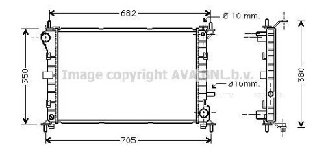 Радіатор охолодження двигуна Ford Focus I (98-04) MT AVA - (1061180, 1093711, 1132655) AVA COOLING FD2264