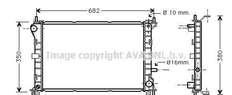 Радиатор, охлаждение двигателя - (1061191, 1061192, 1091934) AVA COOLING FD2265 (фото 1)