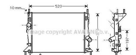 Радіатор охолодження двигуна Ford Focus (04-12), C-Max (07-10) 1.4-1.6 AVA - AVA COOLING FD2368