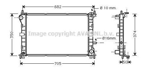 Радіатор охолодження двигуна Ford Focus I (98-04) MT/AT AVA - (1061188, 1079157, 1093458) AVA COOLING FD2379