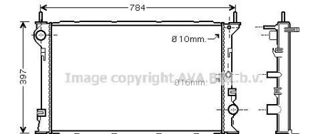 Радиатор, охлаждение двигателя - (1365996, 1898102, 2T148005FA) AVA COOLING FD2382