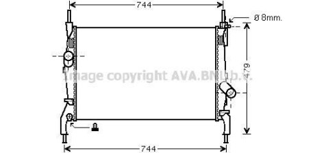 Радиатор охлаждения двигателя Ford Tranzit (06-) 2,2d 2,4d MT AVA - AVA COOLING FD2404