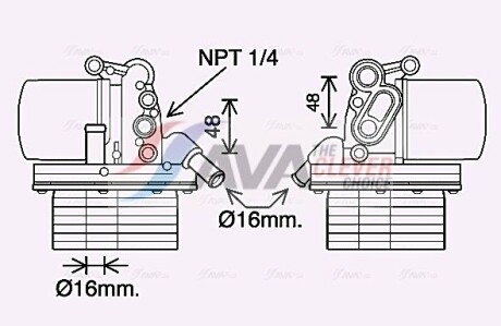 Охолоджувач оливи - (2132516, 1843549, BK2Q6L710AA) AVA COOLING FD3625H