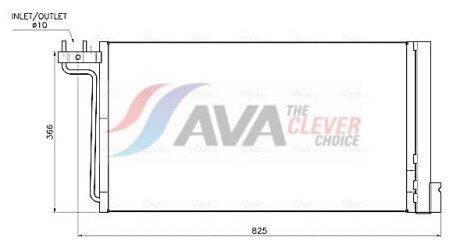 Радиатор кондиционера Ford Focus (11-), C-Max (11-) 1.6i, 2.0 GDi AVA - ((1857751, 2010808, F1F119710CA, F1F119710CB)) AVA COOLING FD5705D