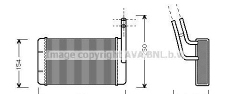 Теплообменник, отопление салона - (89VW18476BA) AVA COOLING FD6132