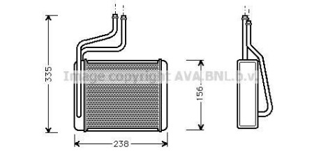 Радіатор обігрівача салону Ford Mondeo (00-) AVA - AVA COOLING FD6286