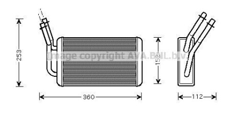 Радіатор обігрівача салону Ford Tranzit 00>06 AVA - (4042575, YC1H18B539AA) AVA COOLING FD6316 (фото 1)