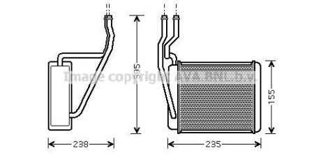 Радіатор обігрівача салону Ford Fiesta Fusion 1,25-1,6i 1,4-1,6TDCI 02>08, MAZDA 2 1,3-1,5i 03> AVA - AVA COOLING FD6329