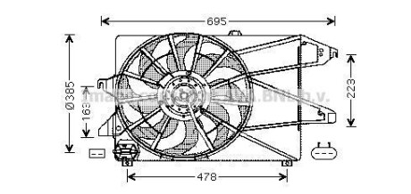 Вентилятор радіатора - AVA COOLING FD7504