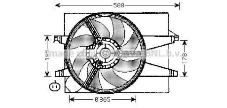 Вентилятор, охлаждение двигателя - (1141507, 1141509, 1141511) AVA COOLING FD7541 (фото 1)