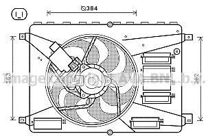 Вентилятор, охлаждение двигателя - (6W1Z8B658AB, 6W1Z8B658AC, 940002904) AVA COOLING FD7556