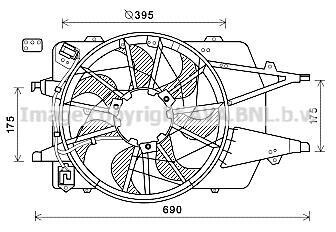 Вентилятор радіатора - ((1318692, 1355712, 2S418C607AA, 2S418C607AB)) AVA COOLING FD7577
