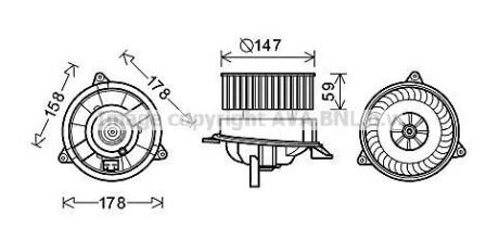 Вентилятор отопителя салона Ford Connect 1,8DI-TDCI 02>, Mondeo III man AC AVA - (1092286, 1062247, 1111936) AVA COOLING FD8495