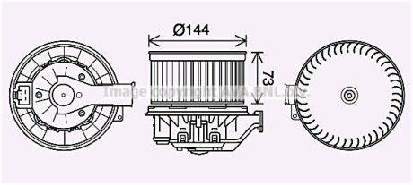 Вентилятор отопителя салона Ford Fiesta (08-) AVA - ((1538008, 1790329, 8E2H18456AA, 8E2H18456AB, 8V5118456AA)) AVA COOLING FD8629