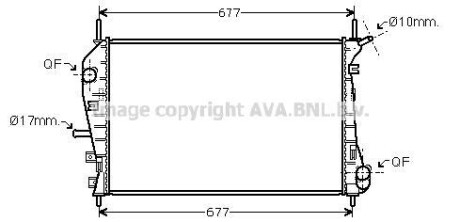 Радіатор охолодження двигуна Ford Mondeo III (01-07) 2,20d 2,2d 2,5i AVA - AVA COOLING FDA2376