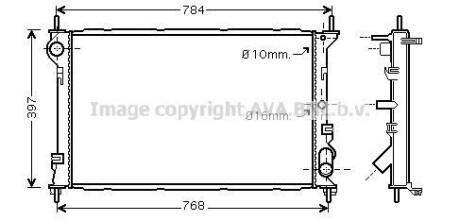 Радиатор охлаждения двигателя Ford Connect 1,8TDCI 05/03>13 MT AC+/- - AVA COOLING FDA2411