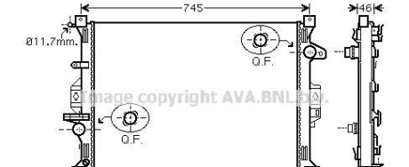 Радиатор, охлаждение двигателя - (1377541, 1377542, 1457605) AVA COOLING FDA2421