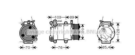 Компрессор, кондиционер - (36000570, 36000326, 1333040) AVA COOLING FDAK392