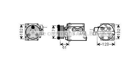 Компресор - (6T1619D629BC, 6T1619D629BB, VP6T1H19D629BA) AVA COOLING FDAK436