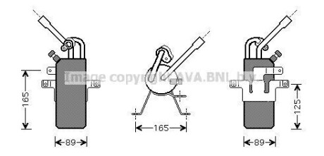 Осушитель кондиционера Ford Tranzit Connect 02>13 1.8 Di 1,8TDCI MT AVA - (1365483, 1509857, 2T1H1647AF) AVA COOLING FDD374 (фото 1)