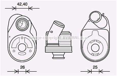 Радиатор масляный Fiat Ducato 2,3d 07> - (504050068, 504086855, 504375378) AVA COOLING FT3610