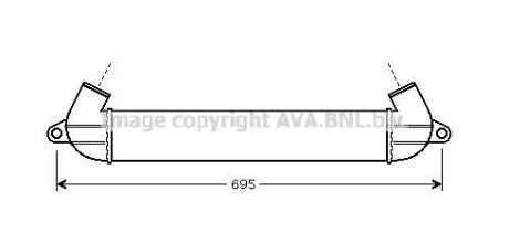 Интеркулер Fiat Doblo (01-) 1.3JTd, 1.9JTd AVA - ((46849068, 51718953, 46779532, 467795320)) AVA COOLING FT4271