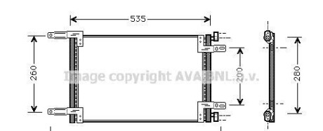 Конденсатор, кондиционер - (46736891, 46811208, K46736891) AVA COOLING FT5248